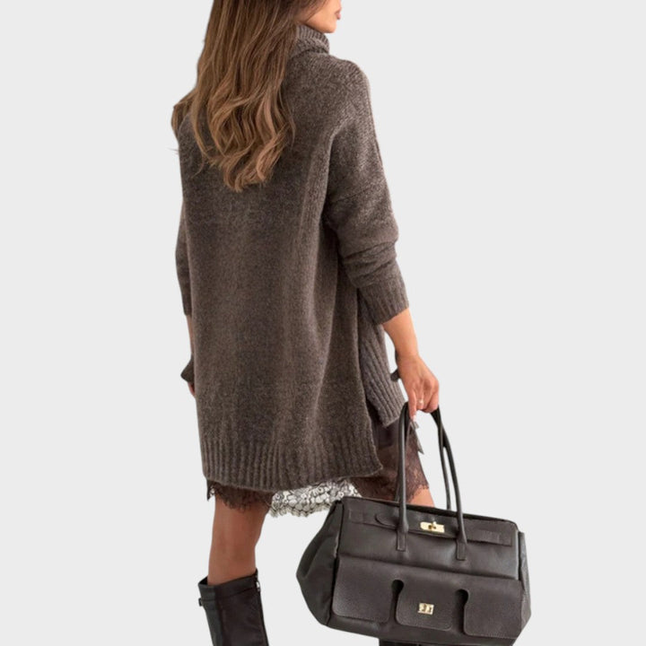 Bonnie - Oversized Strick- und Spitzenkleid-Set