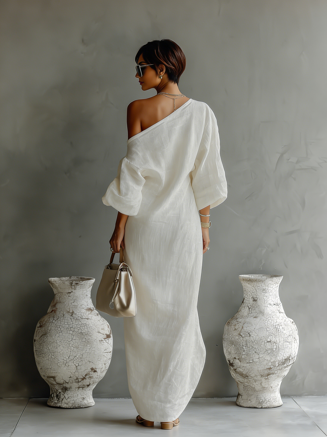 Isabella | Fließendes Kleid Off-Shoulder