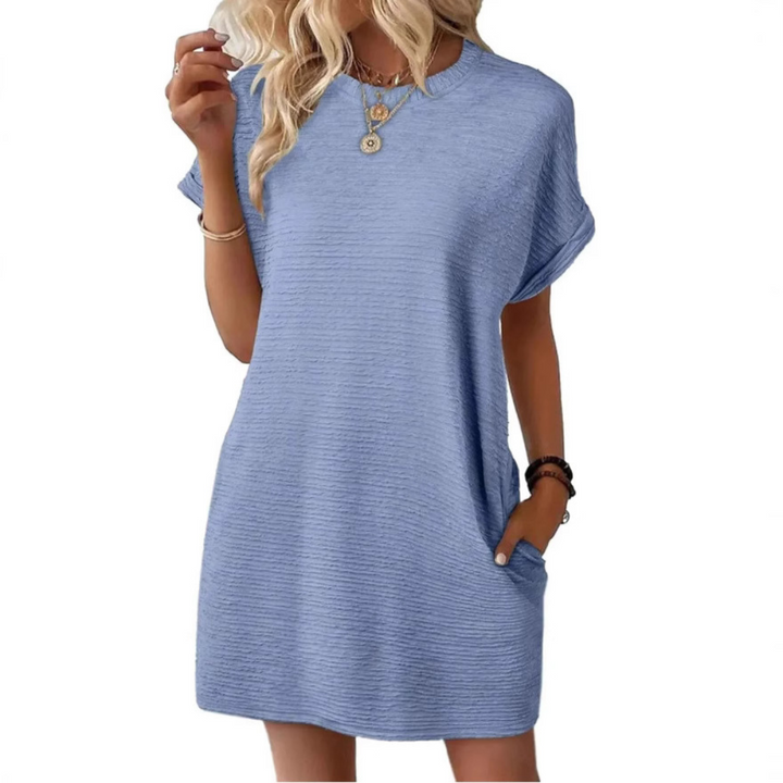 SHA™ - Lässiges Minimalistisches Sommerkleid mit Rundhalsausschnitt