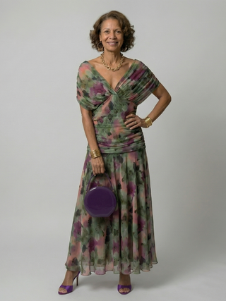 Calen | Off Shoulder Flow Midi Kleid