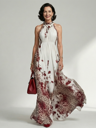 Orlune | Falten Maxi-Kleid in Weiß