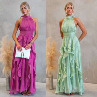 Celestia | Rüschenshirt Maxi-Kleid