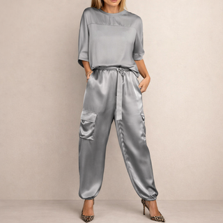 Clara | Lässiges Satin Cargo Set