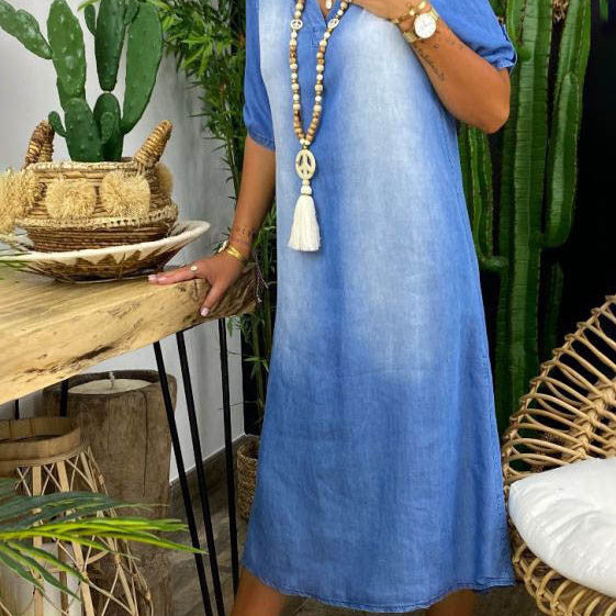 Yazmin™| Kleid im Denim-Look