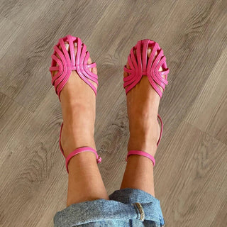 FLACHE GEWEBTE SANDALEN
