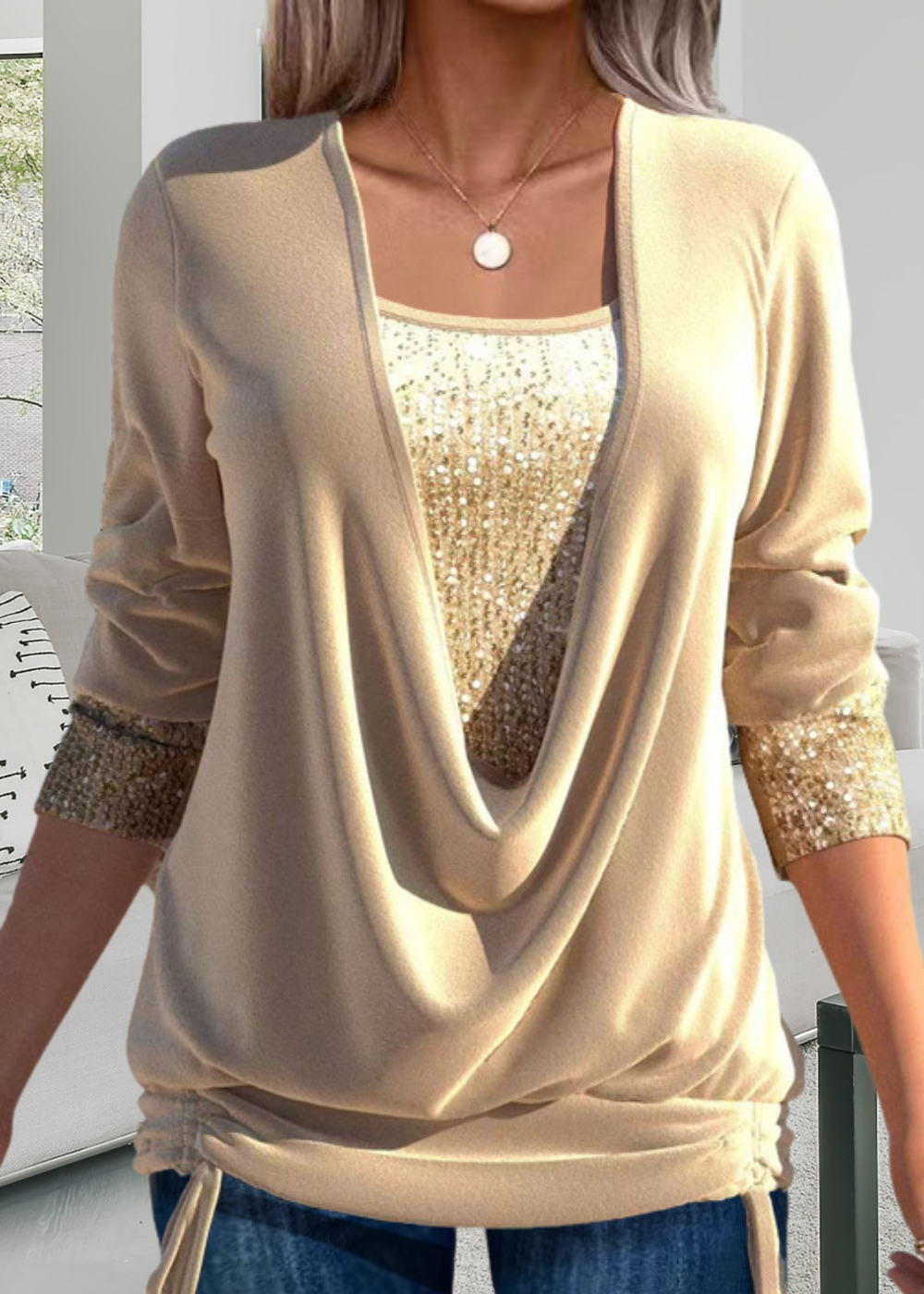 Jaiana | Bluse mit tiefem Kragen