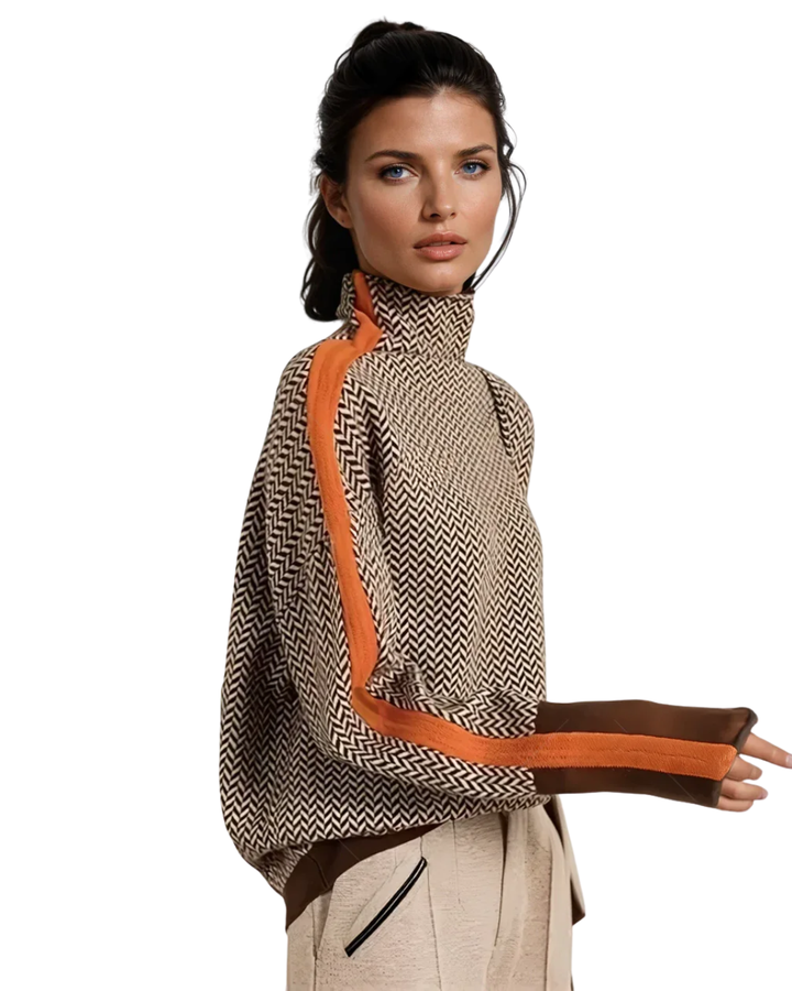 Lindemann Atelier | Malou - Rollkragenpullover mit Kontraststreifen