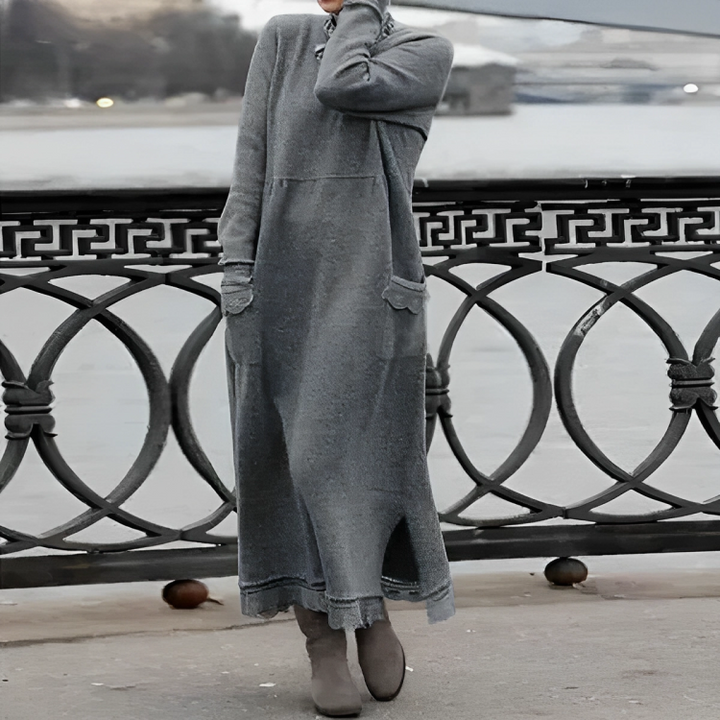 Gerda™| Lange Strickkleid