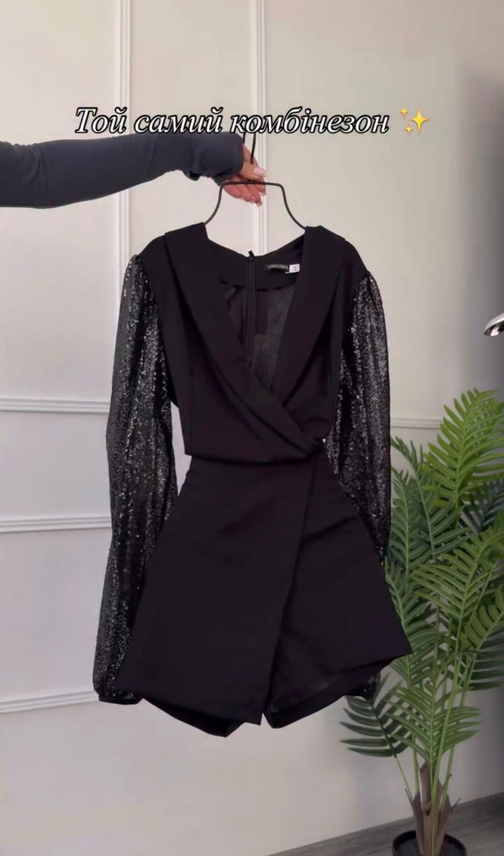 Araminta - Eleganter schwarzer Jumpsuit