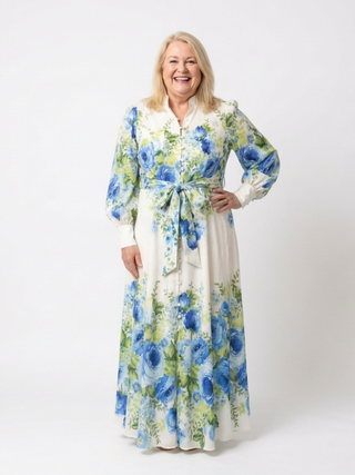 Harper | Knopf-Front Floral Maxi