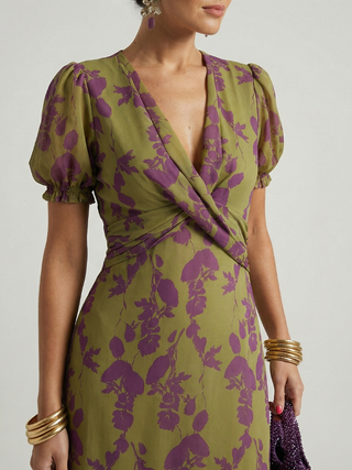 Virel | Entspanntes Blumenkleid in Midi-Länge