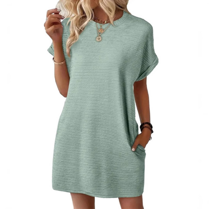 SHA™ - Lässiges Minimalistisches Sommerkleid mit Rundhalsausschnitt