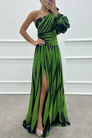 Shiloh - Elegantes Maxikleid mit Streifen und einem Schulterträger