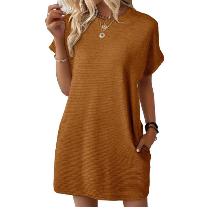 SHA™ - Lässiges Minimalistisches Sommerkleid mit Rundhalsausschnitt