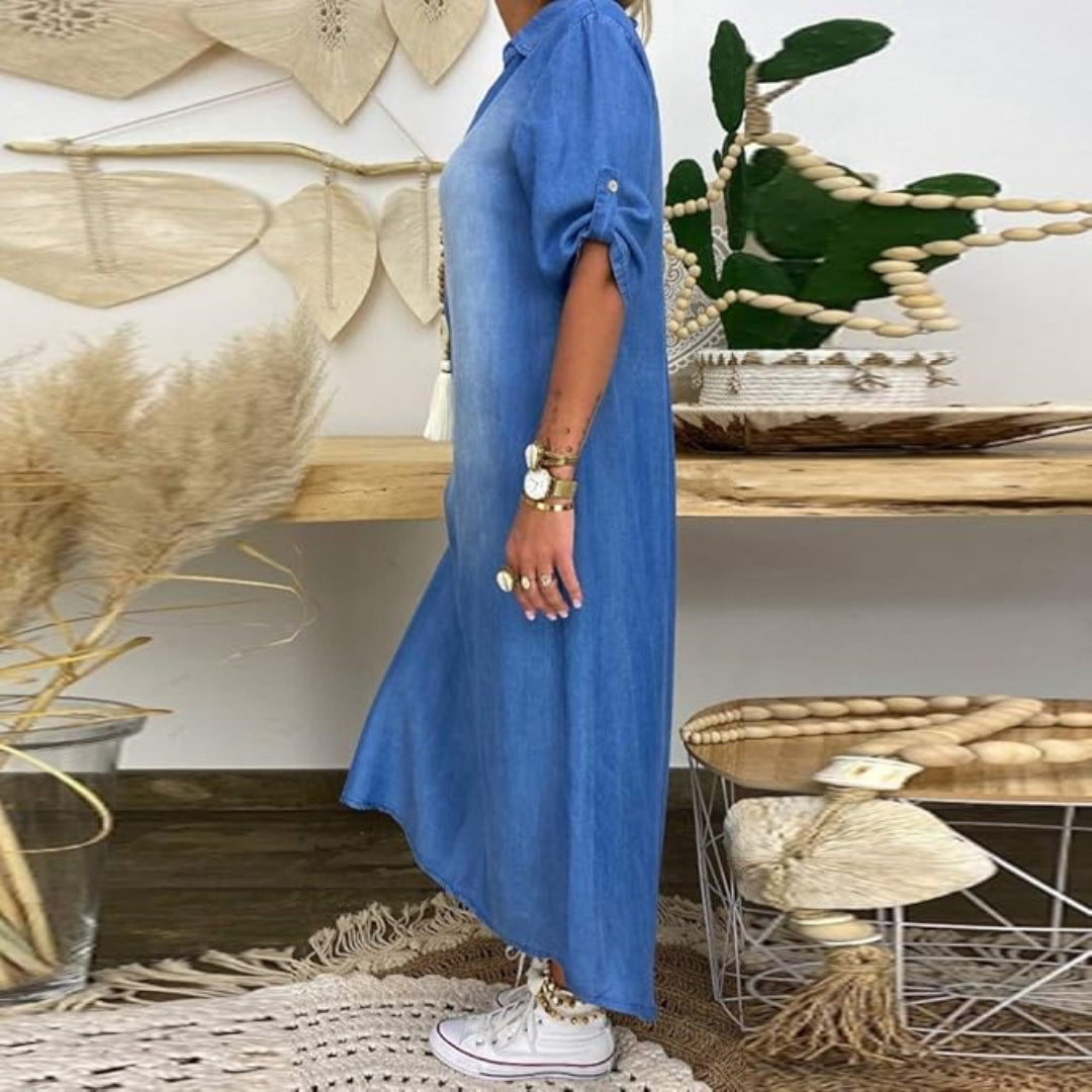 Yazmin™| Kleid im Denim-Look
