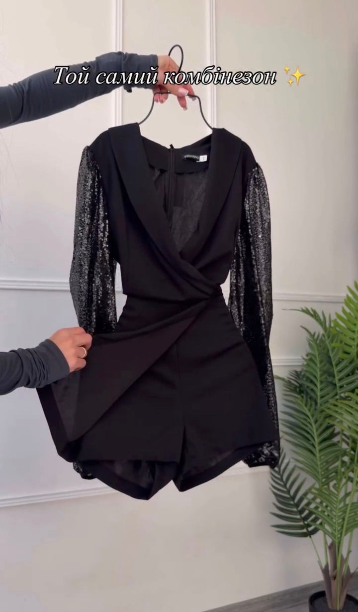 Araminta - Eleganter schwarzer Jumpsuit