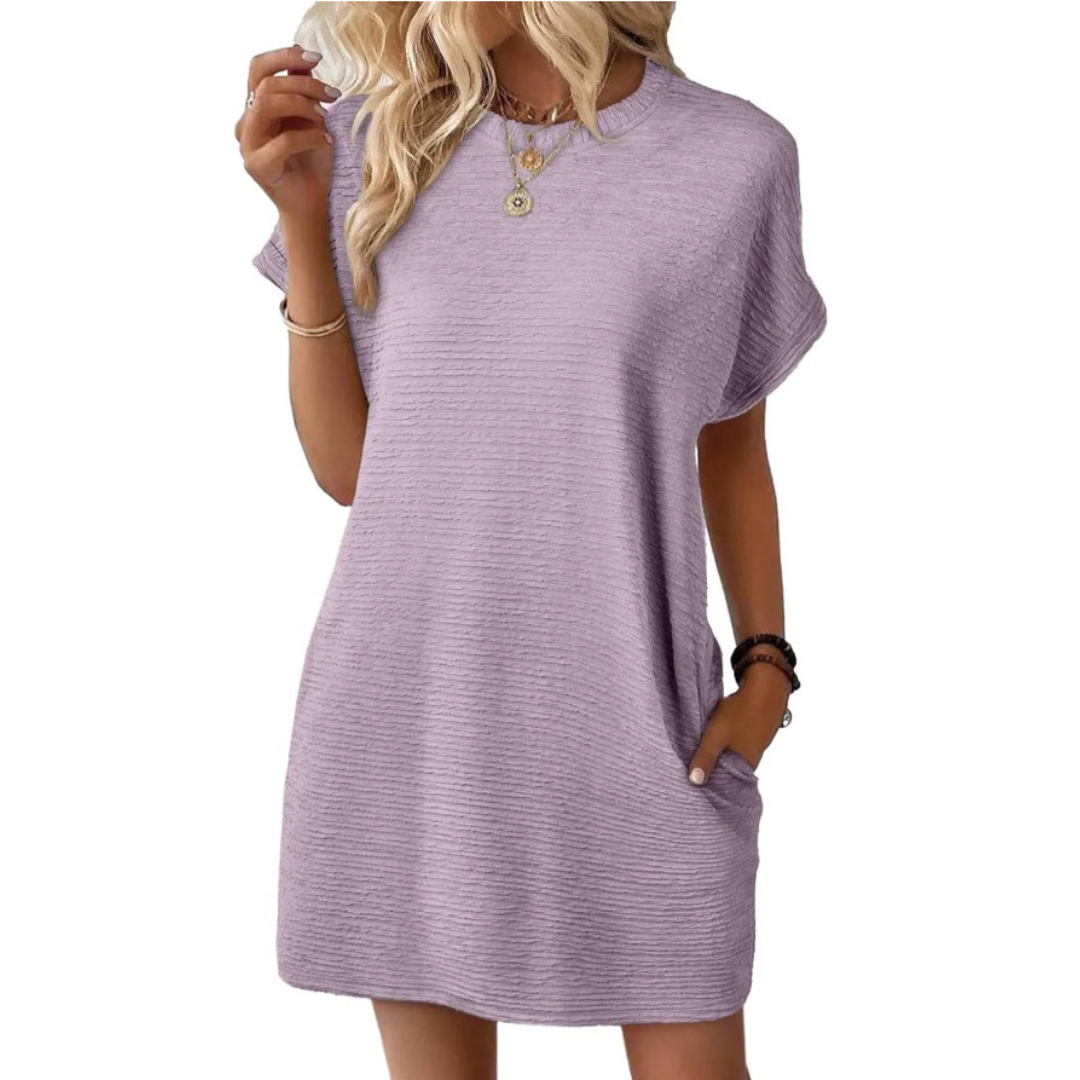 SHA™ - Lässiges Minimalistisches Sommerkleid mit Rundhalsausschnitt