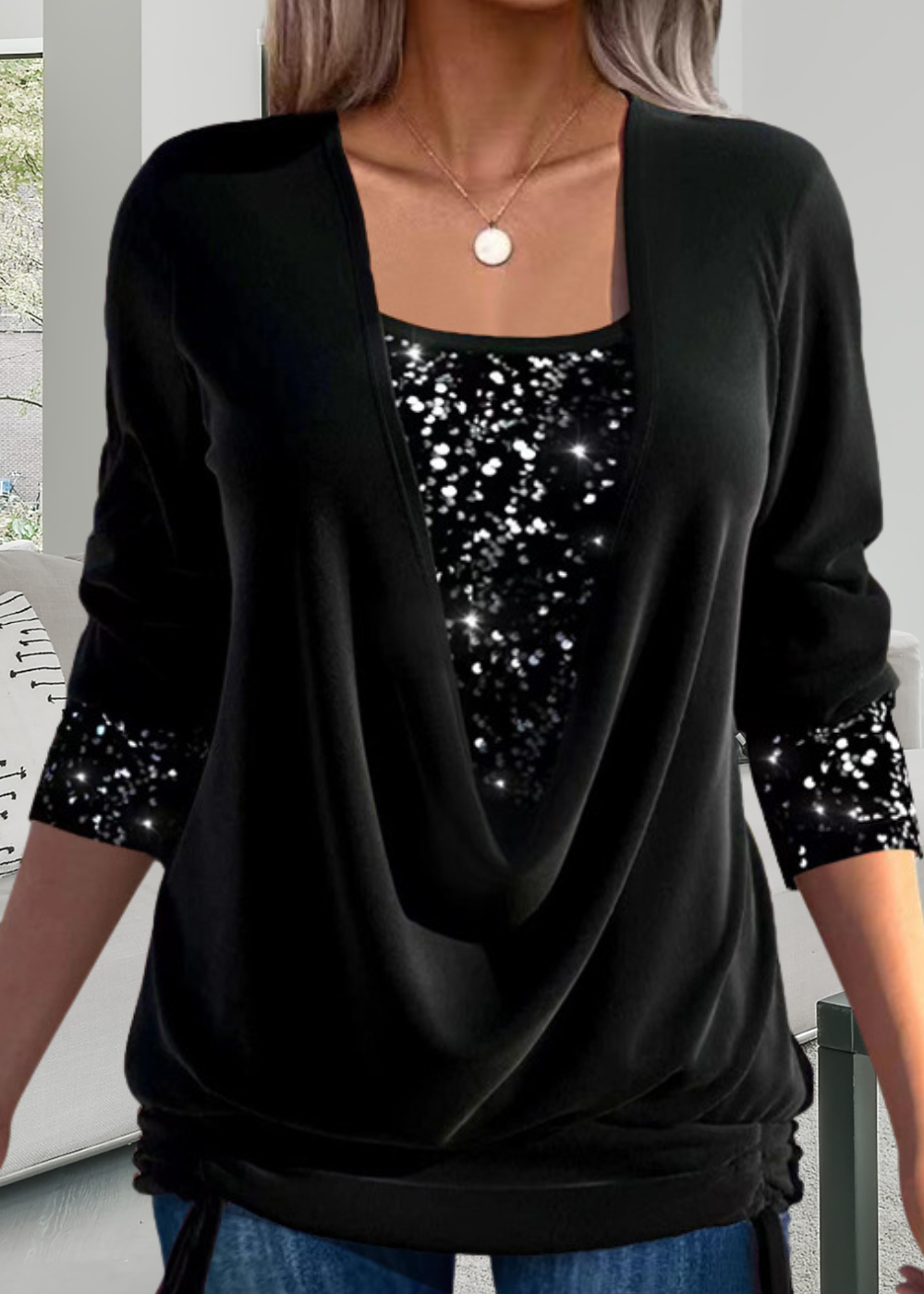 Jaiana | Bluse mit tiefem Kragen