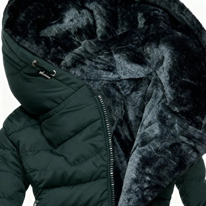 Marian | Slim-Fit Wintermantel mit Fellkapuze