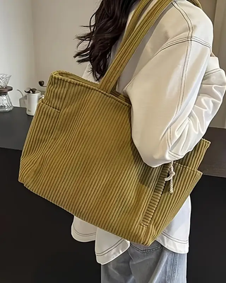 Tilda - Gerippte Tragetasche mit Kordel-Detail