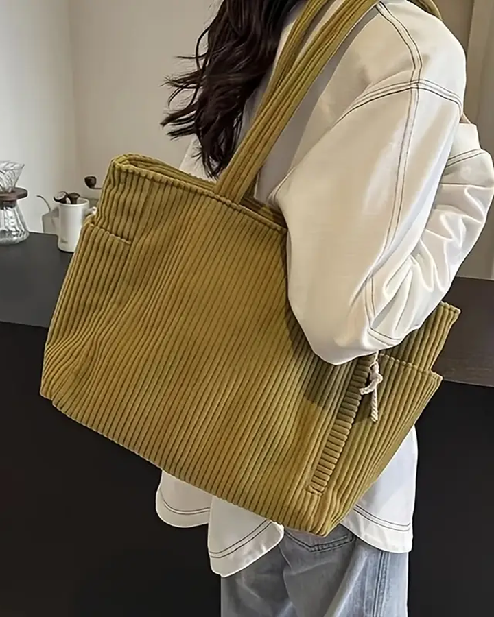 Tilda - Gerippte Tragetasche mit Kordel-Detail