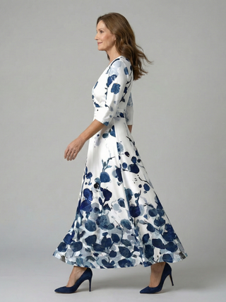 Celine | Midi-Kleid mit Kreuzwickel-Ausschnitt