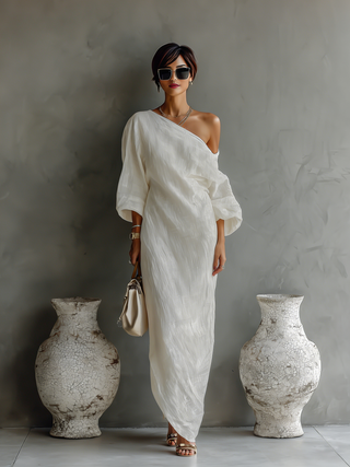 Isabella | Fließendes Kleid Off-Shoulder
