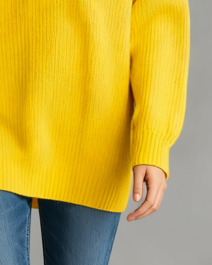 Labelle | Geknöpfter Strickpullover mit Stehkragen