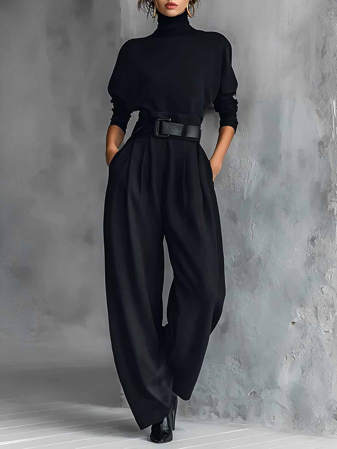Mia - Poloshirt-Hals Gerade-Bein Jumpsuit