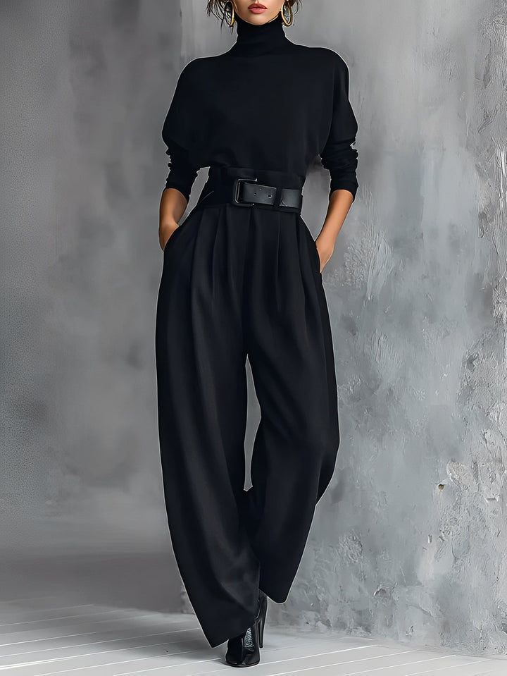 Mia - Poloshirt-Hals Gerade-Bein Jumpsuit