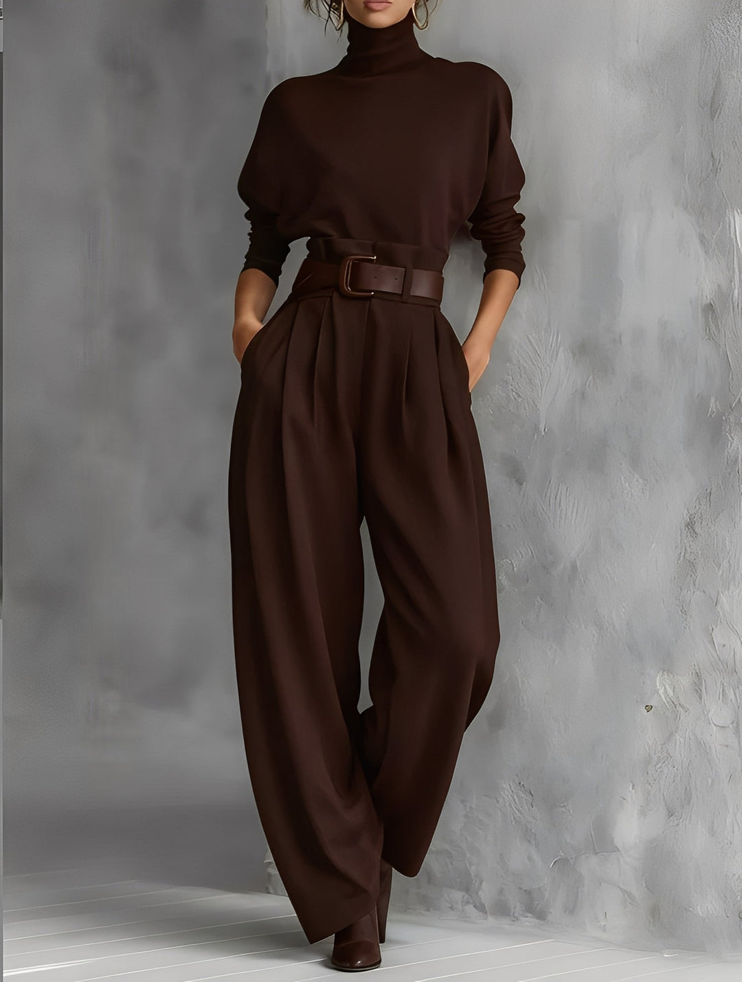 Mia - Poloshirt-Hals Gerade-Bein Jumpsuit