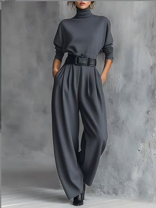 Mia - Poloshirt-Hals Gerade-Bein Jumpsuit
