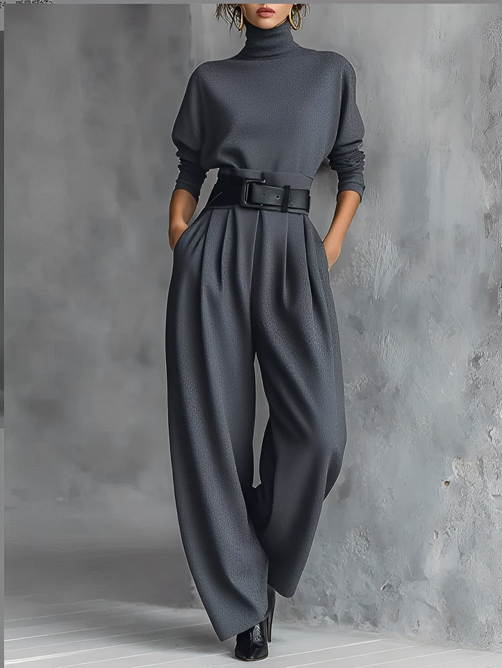 Mia - Poloshirt-Hals Gerade-Bein Jumpsuit