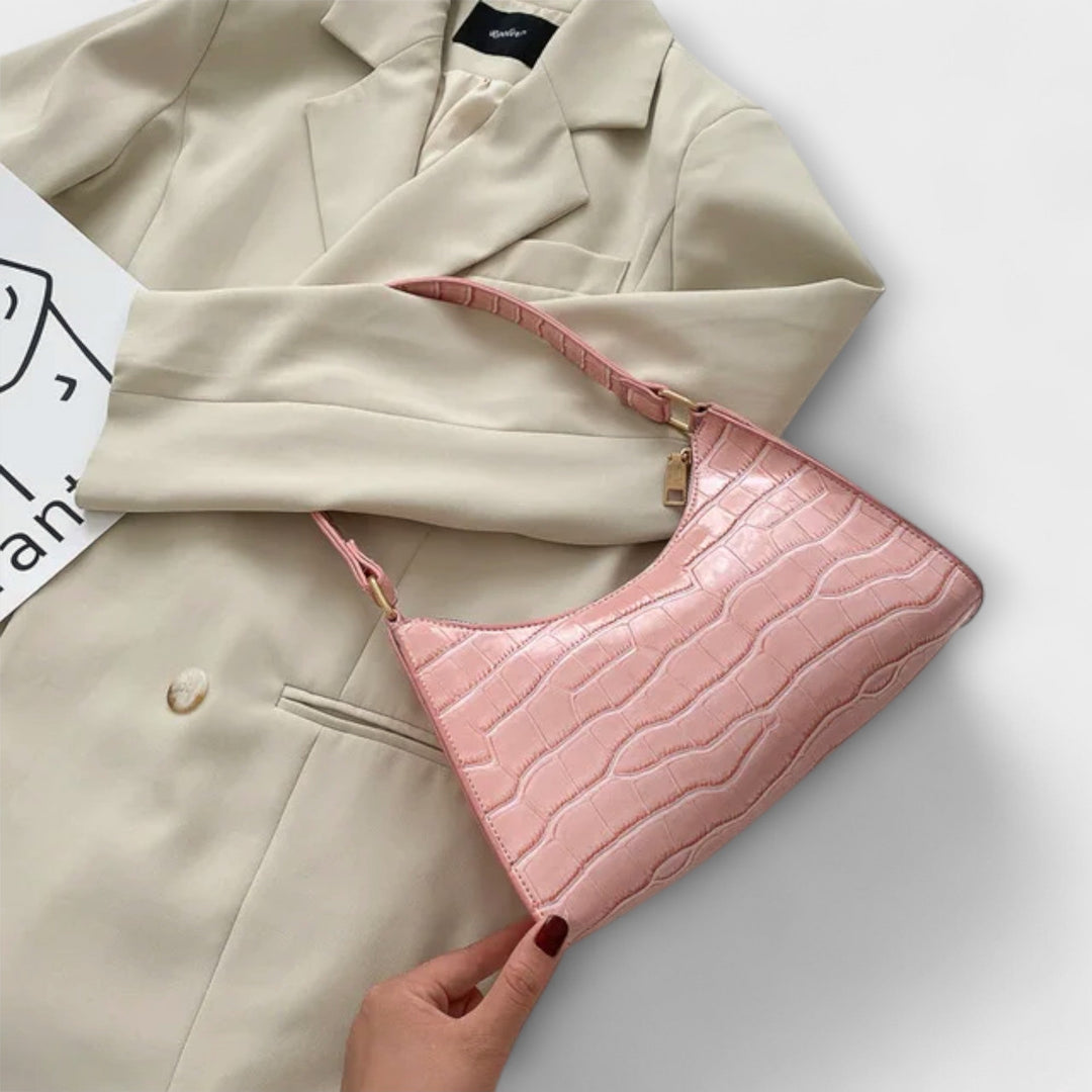 Olivia - Glänzende Veganlederhandtasche