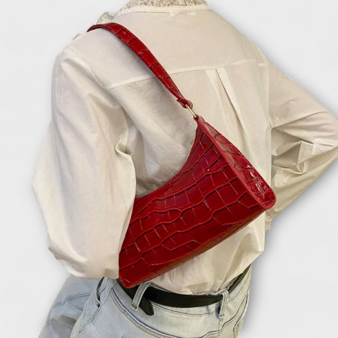 Olivia - Glänzende Veganlederhandtasche