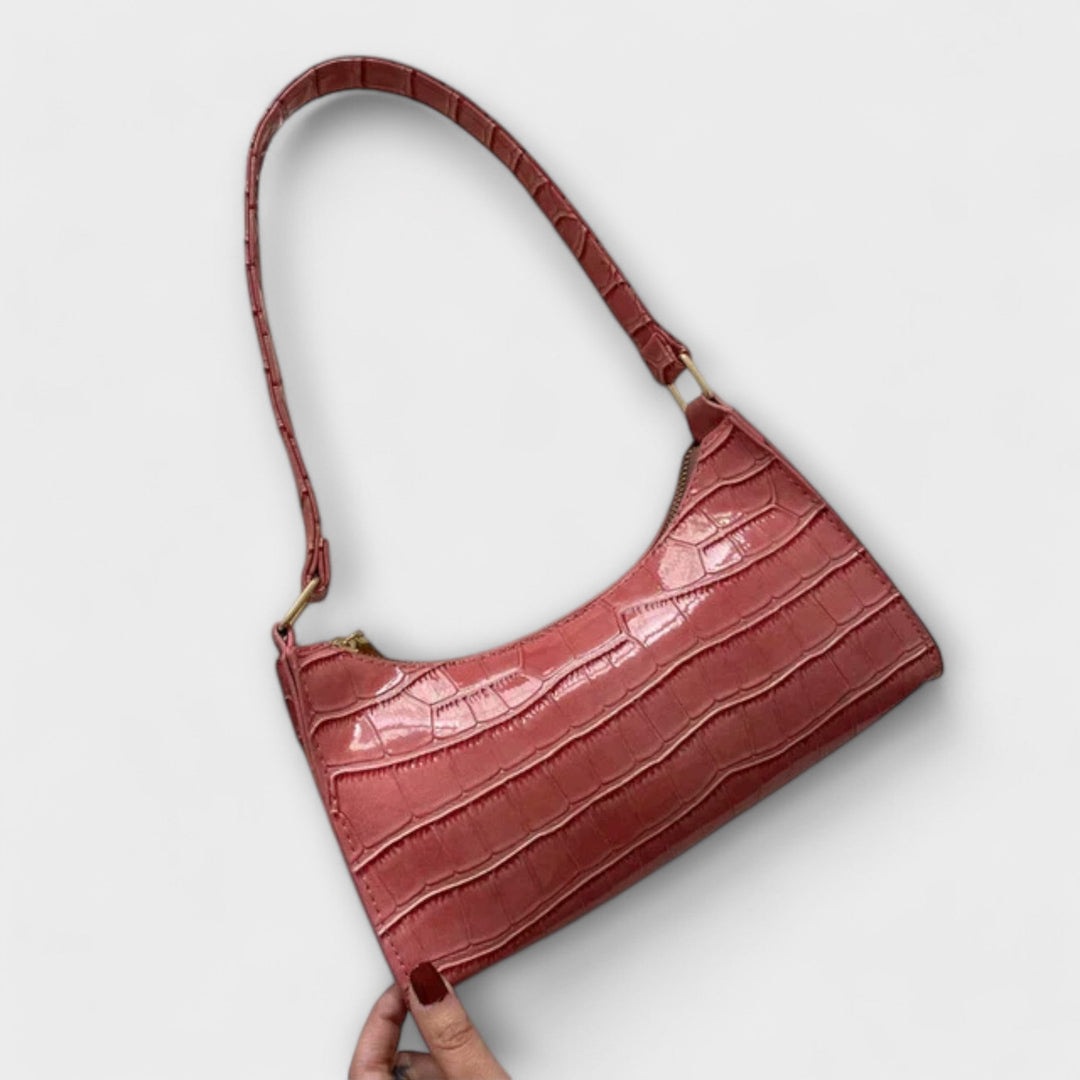Olivia - Glänzende Veganlederhandtasche