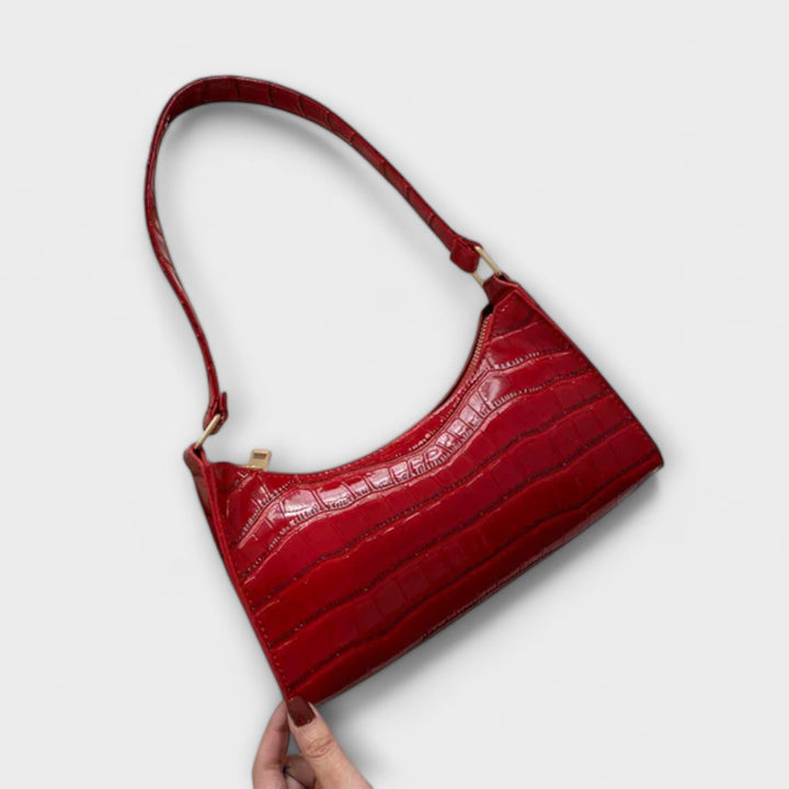 Olivia - Glänzende Veganlederhandtasche