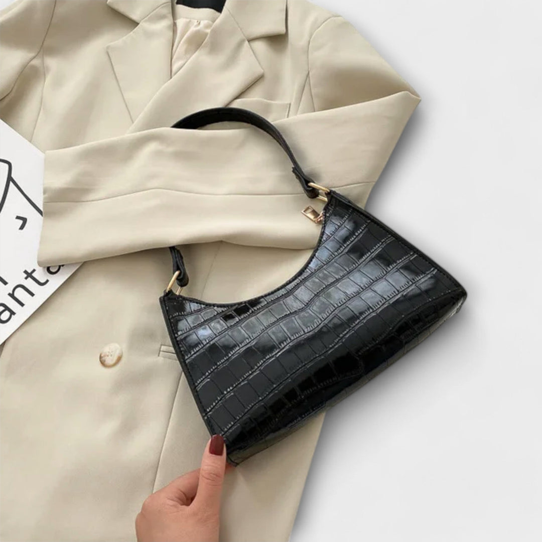 Olivia - Glänzende Veganlederhandtasche