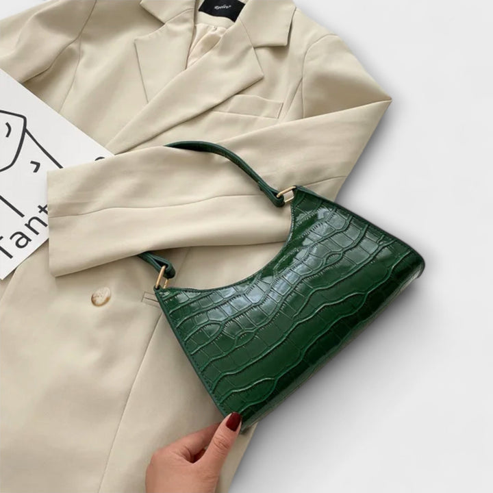 Olivia - Glänzende Veganlederhandtasche