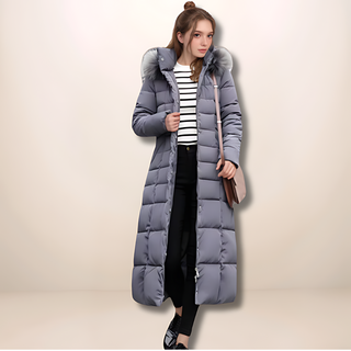 Deborah | Langer Warmer Wintermantel mit Fellkapuze