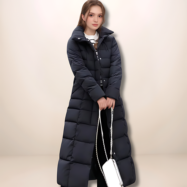 Deborah | Langer Warmer Wintermantel mit Fellkapuze