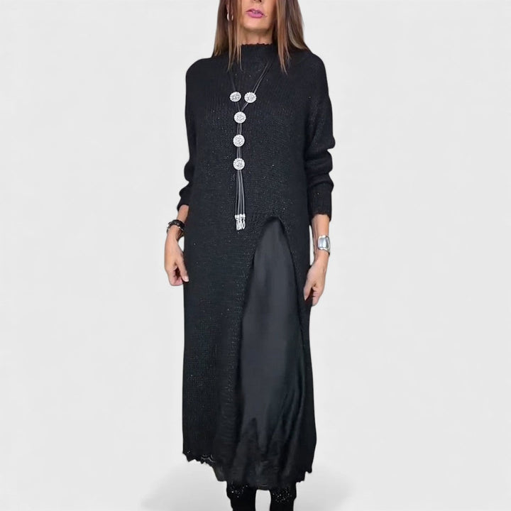 Portia - Elegantes Layered Sweater- und Kleid-Set