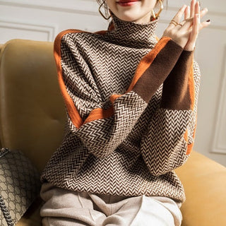 Lindemann Atelier | Malou - Rollkragenpullover mit Kontraststreifen
