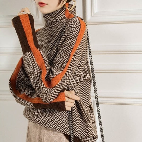 Lindemann Atelier | Malou - Rollkragenpullover mit Kontraststreifen
