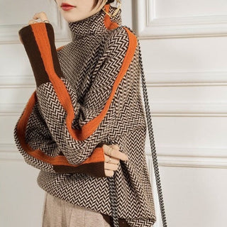 Lindemann Atelier | Malou - Rollkragenpullover mit Kontraststreifen