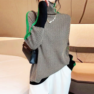 Lindemann Atelier | Malou - Rollkragenpullover mit Kontraststreifen