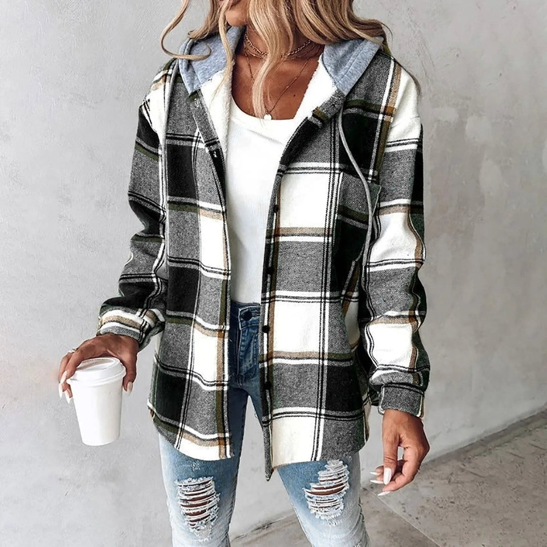 Maia | Karierte Jacke mit Lockerer Passform und Kapuze