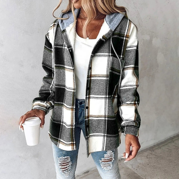 Maia | Karierte Jacke mit Lockerer Passform und Kapuze