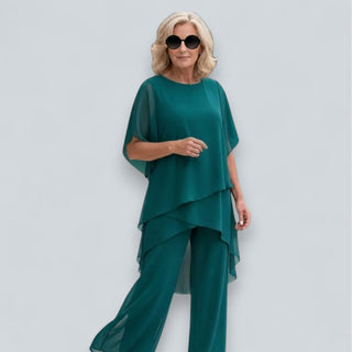 Saskia - Drapiertes Zweiteiliges Palazzo-Set