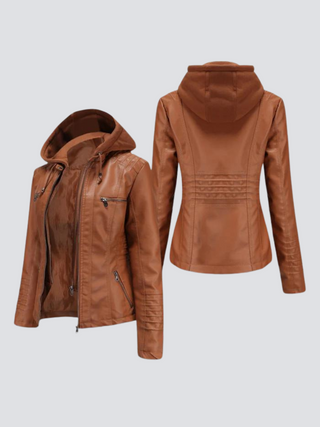 Coleen | Veganlederjacke mit Kapuze